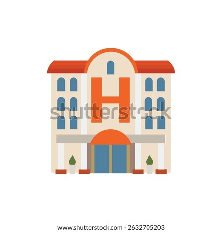 hotel building vector symbol sign icon illustration vector