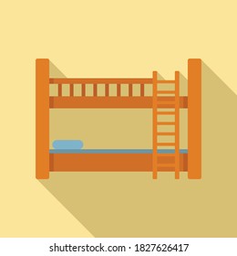 Hotel Bunk Bed Icon. Flat Illustration Of Hotel Bunk Bed Vector Icon For Web Design