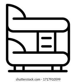 Hotel Bunk Bed Icon. Outline Hotel Bunk Bed Vector Icon For Web Design Isolated On White Background