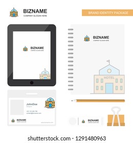 Hotel  Business Logo, Tab App, Diary PVC Employee Card and USB Brand Stationary Package Design Vector Template