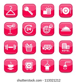 Hotel Business Vector Icon Set for web and mobile. All elements are grouped.