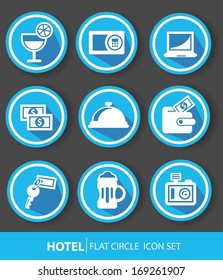 Hotel buttons,Blue version,vector