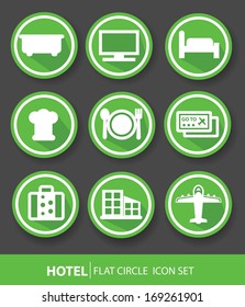 Hotel buttons,Green version,vector