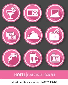 Hotel buttons,Pink version,vector