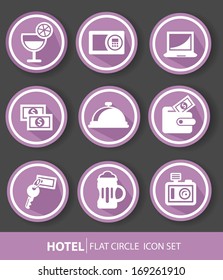 Hotel buttons,Violet version,vector