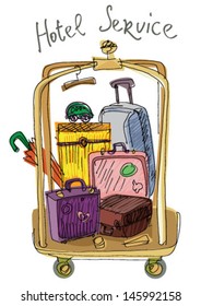 hotel cart full of lugga