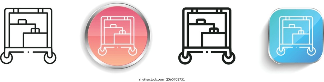 hotel cart icon. Thin Linear, Regular and Button Style Design Isolated On White Background