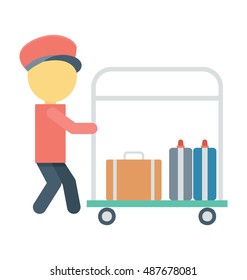 
Hotel Cart Vector Icon 
