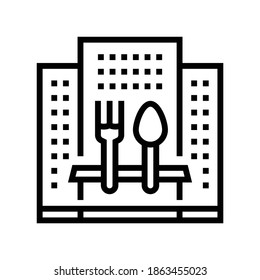 hotel catering service line icon vector. hotel catering service sign. isolated contour symbol black illustration
