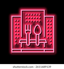 hotel catering service neon light sign vector. hotel catering service illustration