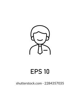 hotel character receptionist icon editable stroke eps 10