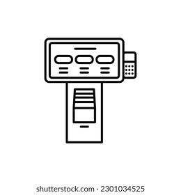 Hotel check in black line icon. Self service machine. Pictogram for web page, mobile app, promo.