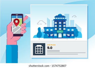 Hotel check in illustration vector 