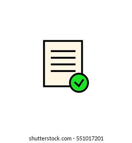 Hotel check in registration flat line icon