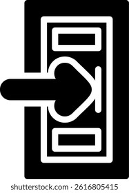 Hotel Check-In Glyph Vector Icon Design