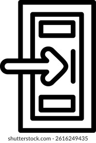 Hotel Check-In Line Vector Icon Design