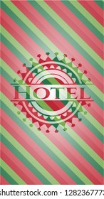 Hotel christmas badge background.