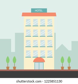 Hotel with city background