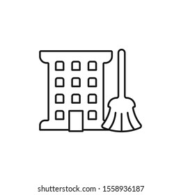 hotel cleaning - minimal line web icon. simple vector illustration. concept for infographic, website or app.