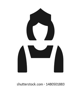Hotel cleaning service flat vector icon