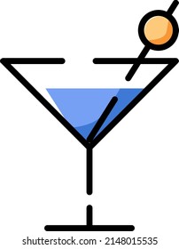 Hotel coctail, illustration, vector on a white background.