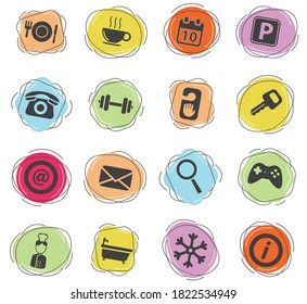 Hotel color vector icons for web and user interface