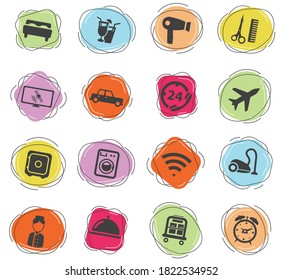 Hotel color vector icons for web and user interface