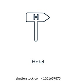 Hotel concept line icon. Linear Hotel concept outline symbol design. This simple element illustration can be used for web and mobile UI/UX.