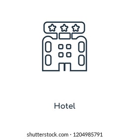 Hotel concept line icon. Linear Hotel concept outline symbol design. This simple element illustration can be used for web and mobile UI/UX.