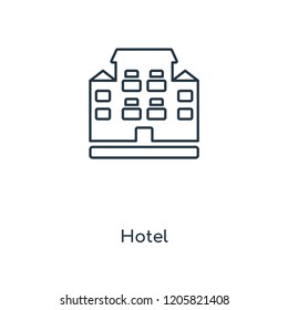 Hotel concept line icon. Linear Hotel concept outline symbol design. This simple element illustration can be used for web and mobile UI/UX.