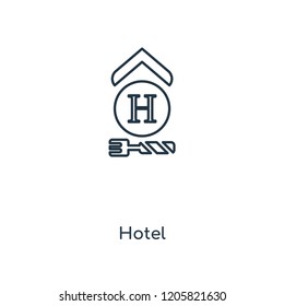 Hotel concept line icon. Linear Hotel concept outline symbol design. This simple element illustration can be used for web and mobile UI/UX.