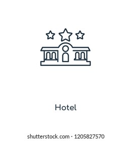 Hotel concept line icon. Linear Hotel concept outline symbol design. This simple element illustration can be used for web and mobile UI/UX.