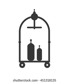 Hotel concept represented by baggage cart icon. Isolated and flat illustration 