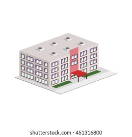 Hotel concept represented by building icon. Isolated and flat illustration 