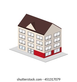 Hotel concept represented by building icon. Isolated and flat illustration 