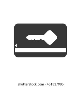 Hotel concept represented by key card icon. Isolated and flat illustration 