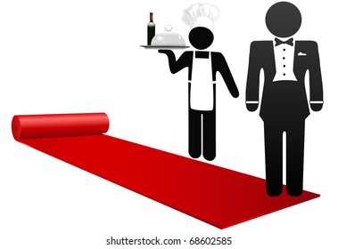 Hotel concierge and restaurant chef roll out the red carpet to welcome guests