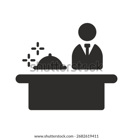 hotel concierge service icon, reception symbol