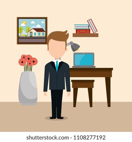 hotel consierge working avatar character