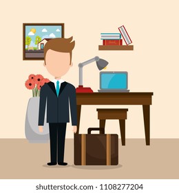 hotel consierge working avatar character