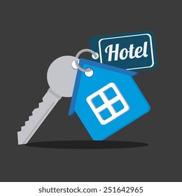 Hotel design over gray background, vector illustration.