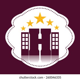 Hotel design over red background, vector illustration.