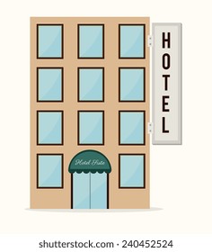 Hotel design over white background, vector illustration.