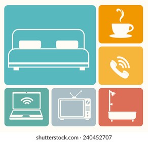 Hotel design over white background, vector illustration.