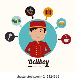 Hotel design over white background, vector illustration