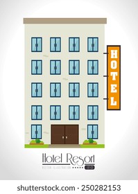 Hotel design over white background, vector illustration.