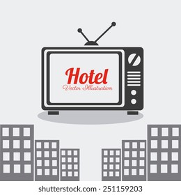 Hotel design over white background, vector illustration.