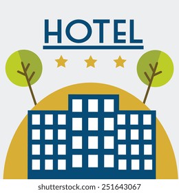 Hotel design over white background, vector illustration.