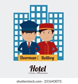 Hotel design over white background, vector illustration.