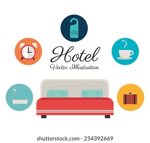 Hotel design over white background, vector illustration.